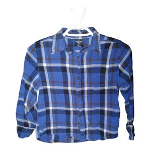 Faded Glory Blue Plaid Kids Shirt